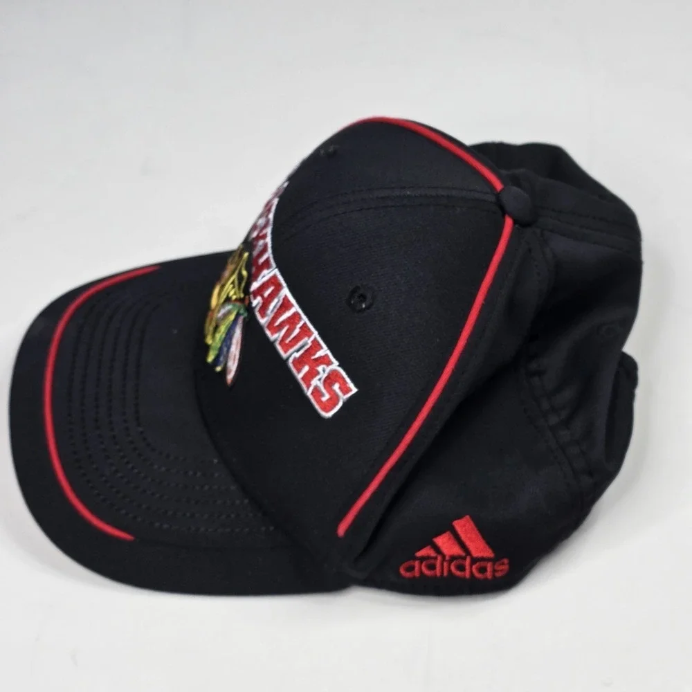Chicago Blackhawks NHL Adidas Black Authentic Structured Adjustable‎ Hat Cap